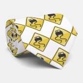 Geel wegteken stropdas (Opgerold)