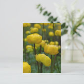 Geel Wereldbol Bloem Briefkaart (Staand voorkant)