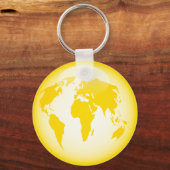 Geel Wereldbol Sleutelhanger (Voorkant)