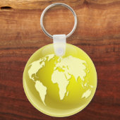 Geel Wereldbol Sleutelhanger (Voorkant)