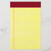 Geel wettelijk deeg bindmiddel briefpapier (Achterkant)