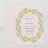 Geel Whimsical Lentewedding Kaart (Voorkant / Achterkant)