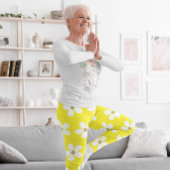 Geel White Simple Daisy Gold Leggings