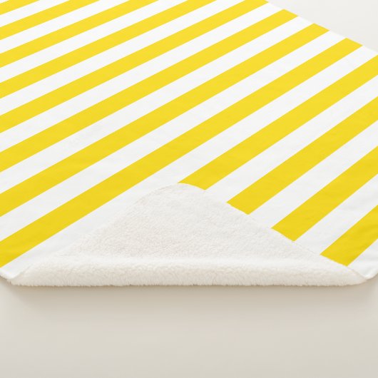 Geel White Striped Custom Sjabloon Moderne Small S Sherpa Deken (3/4)