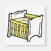 geel wieg magneet (Voorkant)