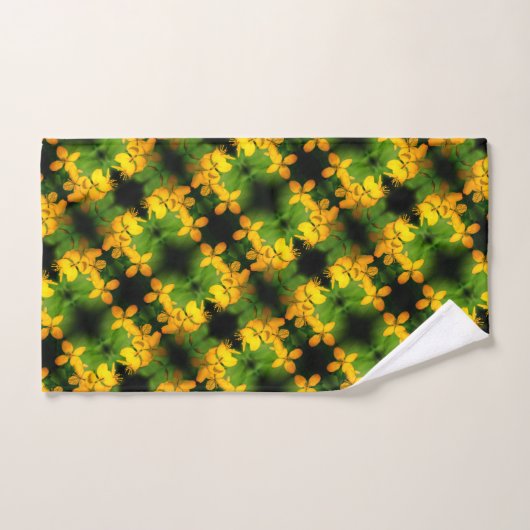  Geel Wildbloem Abstract Patroon Bad Handdoek (Handdoek)