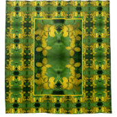  Geel Wildbloem Abstract Patroon Douchegordijn (Voorkant)