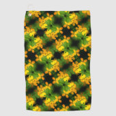 Geel Wildbloem Abstract Patroon Golfhanddoek (Voorkant)