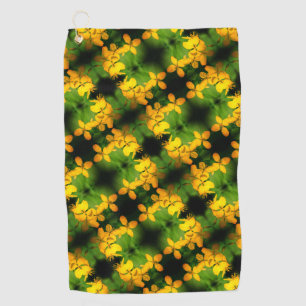 Geel Wildbloem Abstract Patroon Golfhanddoek