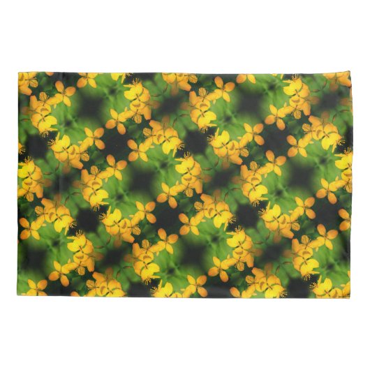 Geel Wildbloem Abstract Patroon Kussensloop (Achterkant)