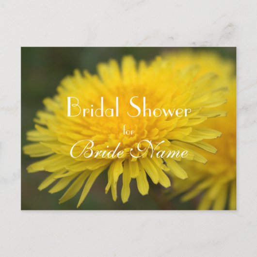  geel wilde bloem paardenbloem vrijgezellenfeest uitnodiging briefkaart (Voorkant)