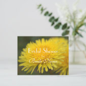  geel wilde bloem paardenbloem vrijgezellenfeest uitnodiging briefkaart (Staand voorkant)