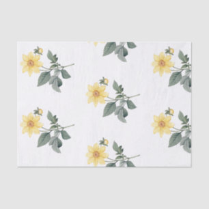 Geel wilde bloemen Botanisch weefselpapier Tissuepapier