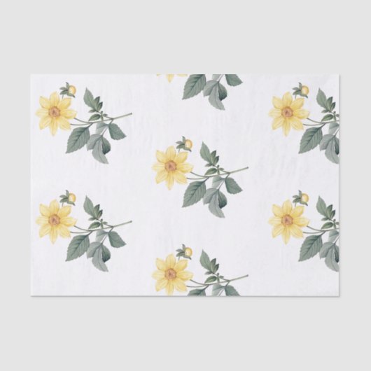 Geel wilde bloemen Botanisch weefselpapier Tissuepapier (Voorkant)