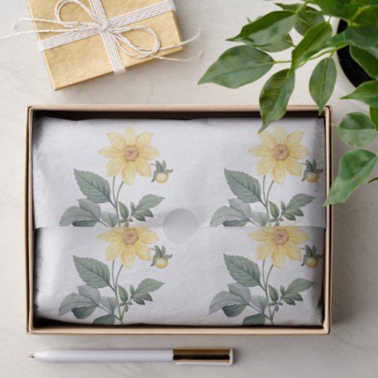 Geel wilde bloemen Botanisch weefselpapier Tissuepapier (Geschenk)
