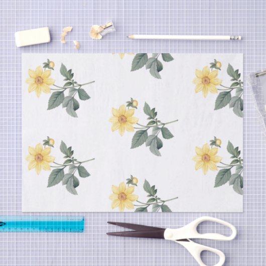 Geel wilde bloemen Botanisch weefselpapier Tissuepapier (Craft)