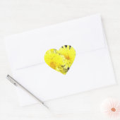 Geel Wilde Bloemen Hart Sticker (Envelop)