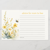 Geel Wildflower advies Mama aan bijen Baby shower (Voorkant)