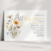 Geel Wildflower Boeket Boho Baby shower Kaart