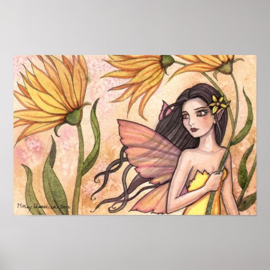 Geel Wildflower Fairy Native American Poster (Voorkant)