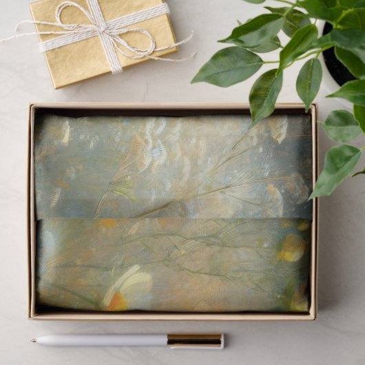 Geel Wildflower Impressionistische Schilderij Deco Tissuepapier (Geschenk)