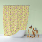 Geel Wildflower Roos Pattern Douchegordijn