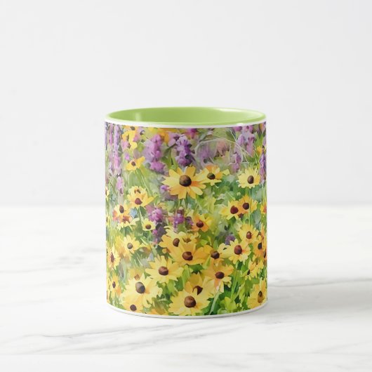 Geel Wildflowers Bloemen Art Mok Cup (Midden)
