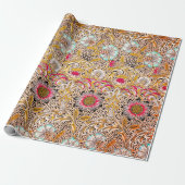geel William Morris's Corncockle Cadeaupapier (Uitgerold)