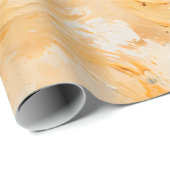 Geel & Wit Abstracte Verf Cadeaupapier (Rol Hoek)