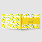 Geel wit Baby shower glimlachen Gastenboek (Volledig)