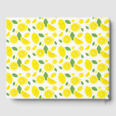 Geel wit Baby shower glimlachen Gastenboek (Achterkant)