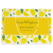 Geel wit Baby shower glimlachen Groot Cadeauzakje (Achterkant)