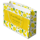 Geel wit Baby shower glimlachen Groot Cadeauzakje (Achterkant Gekanteld)