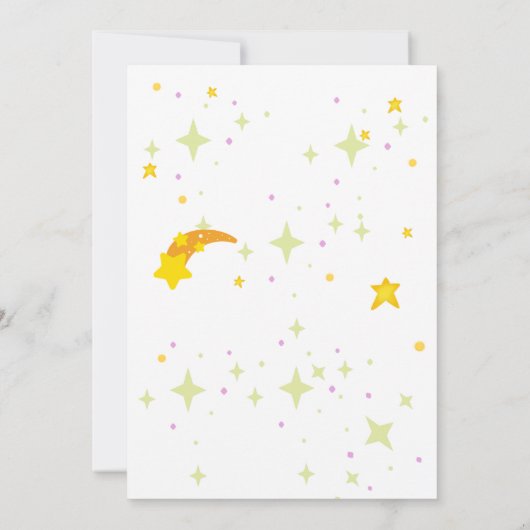 Geel wit Baby shower Kaart (Achterkant)