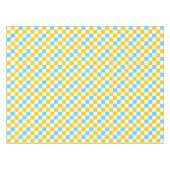 Geel Wit Blauw Geruit Ontwerp  Tafelkleed (Voorkant (Horizontaal))
