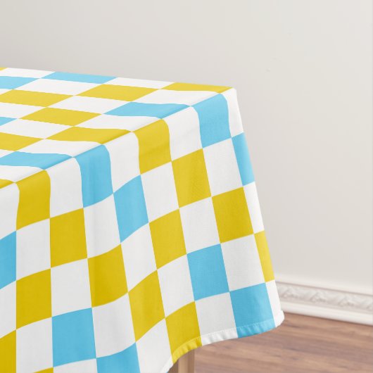 Geel Wit Blauw Geruit Ontwerp  Tafelkleed (Voorbeeld)