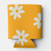 Geel Wit Bloemen Elegante Waterverf Bloem Blikjeskoeler (Achterkant)