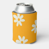 Geel Wit Bloemen Elegante Waterverf Bloem Blikjeskoeler (Blikje Achterkant)