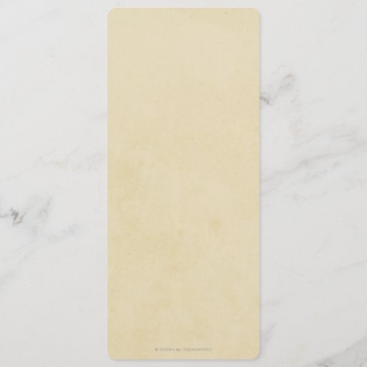 Geel Wit Bloemen Pasen krans Flat 4 gangen Menu (Achterkant)