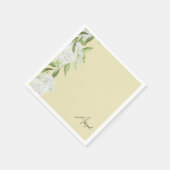 Geel Wit Bloemen Script Naam Vrijgezellenfeest Servet (Hoek)