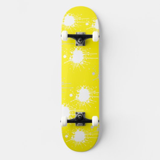 Geel Wit Blush Abstract Skateboard Deck (Voorkant)