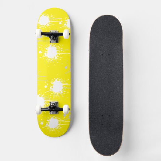 Geel Wit Blush Abstract Skateboard Deck (Voorkant)