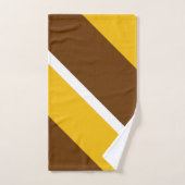 Geel Wit Bruin Plain Kleur Block Design Bad Handdoek (Handdoek)