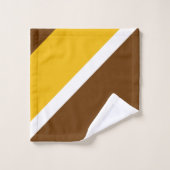Geel Wit Bruin Plain Kleur Block Design Bad Handdoek (Wasdoekje)