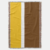 Geel Wit Bruin Plain Kleur Block Design Deken (Voorkant Verticaal)