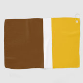 Geel Wit Bruin Plain Kleur Block Design Golfhanddoek (Horizontaal)