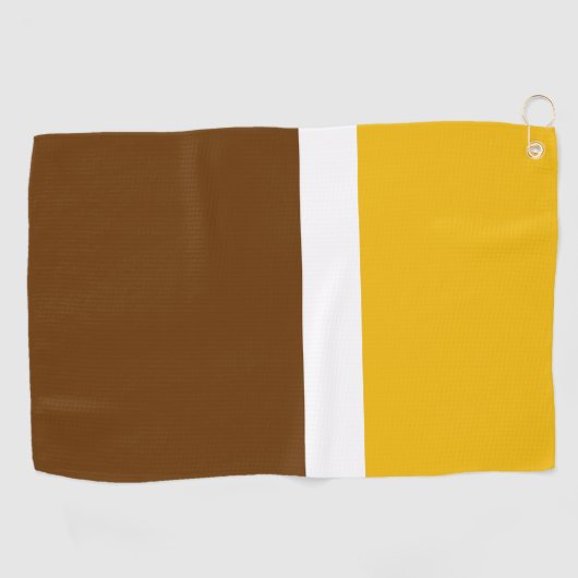 Geel Wit Bruin Plain Kleur Block Design Golfhanddoek (Horizontaal)