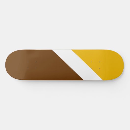 Geel Wit Bruin Plain Kleur Block Design Persoonlijk Skateboard (Horizontaal)