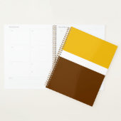 Geel Wit Bruin Plain Kleur Block Design Planner (Display)