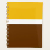 Geel Wit Bruin Plain Kleur Block Design Planner (Voorkant)